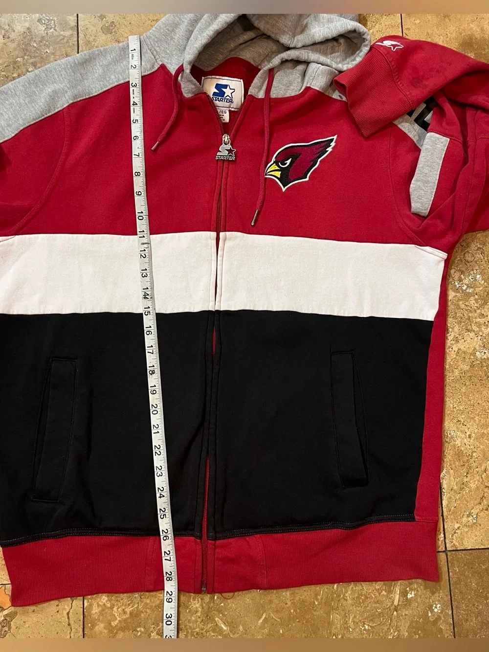 Starter Arizona Cardinals NFL Men’s Full Zip Hoodie Jacket XL